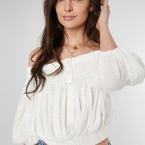 Free People Tops - *NEW* Free People Dancing Till Dawn Top Smocked